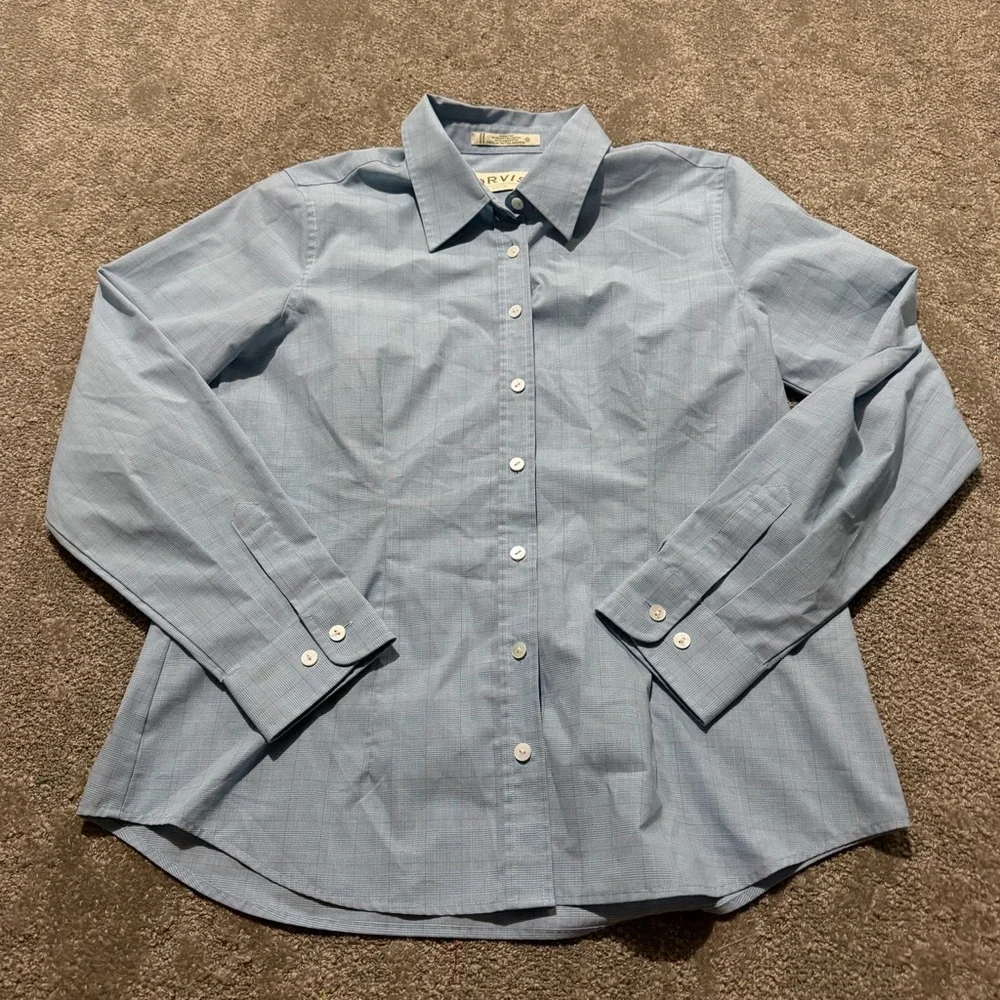 Orvis young‎ boys button down collared dress shirt in youth size 10 blue pattern